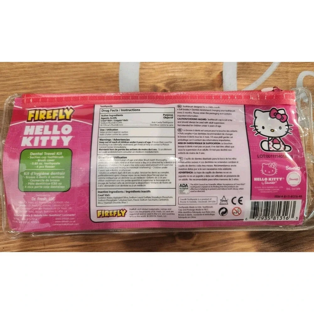 NEW Hello Kitty 4 Piece Gift Set Plate, Stationary,Toothbrush Set & Squishmallow